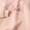 Brushed jogging set with art print for girls, light pink/navy blue