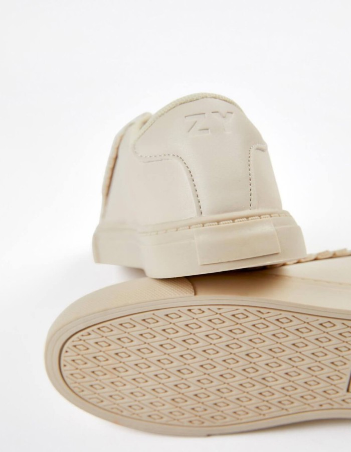 Beige Ruffles Sneakers, for Girls