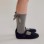 Leather Ballet Pumps for Girls, Dark Blue