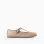 Leather Ballerina Flats for Girls, Beige