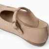 Leather Ballerina Flats for Girls, Beige