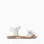 Leather Sandals with Bow for Girls, White