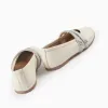 Ballerina Flats with Strass Straps for Girls, White/Silver
