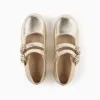 Mary Jane Shoes with Buckles and Sparkles for Girls, Gold