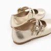 Mary Jane Shoes with Buckles and Sparkles for Girls, Gold