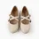 Leather Buckled Ballerina Shoes for Girls, Beige
