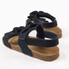 Suede Sandals with Bows for Girls, Dark Blue