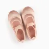 Satin Ballerina Flats with Elastics for Girls, Pink