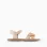 Leather Sandals with Beads for Girls, Beige