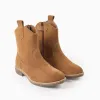 Suede Cowboy Boots for Girls, Camel