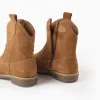 Suede Cowboy Boots for Girls, Camel