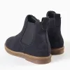 Suede Chelsea boots with scalloped effect for girls, dark blue