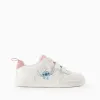 Trainers with Touch Fasteners for Girls 'Stitch', White/Pink