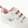 Trainers with Touch Fasteners for Girls 'Stitch', White/Pink