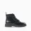Biker boots with laces and a shiny finish for girls, black