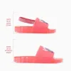 Slides with Stitch print for babies and girls, pink