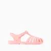 Rubber jelly sandals with touch-fastener for girls, light pink