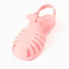 Rubber jelly sandals with touch-fastener for girls, light pink