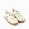 Trainers with Stitch print and touch-fasteners for girls, light beige