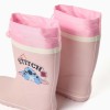 Rubber wellies with Stitch print and toggle-fastener for girls, pink