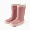 Rubber wellies with floral print for girls, pink