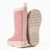 Rubber wellies with floral print for girls, pink