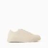 Trainers with embossed bows and elastic laces for girls, beige
