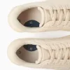 Trainers with embossed bows and elastic laces for girls, beige