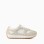 Trainers with laces and non-slip rubber sole for girls, beige/white