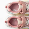 Dual-fabric trainers with chunky sole for girls, white/pink/blue/yellow