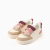 Dual-fabric ZY Move trainers for girls, pink/burgundy/beige