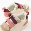 Dual-fabric ZY Move trainers for girls, pink/burgundy/beige