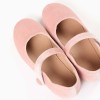 Velvet Mary Jane shoes with touch-fastener for girls, light pink