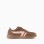 Lace-up trainers with non-slip rubber sole for girls, brown/pink
