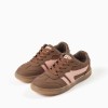 Lace-up trainers with non-slip rubber sole for girls, brown/pink