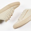 Beige Ruffles Sneakers, for Girls