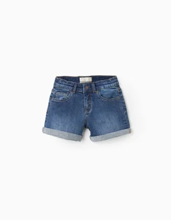 Denim Shorts for Girls, Blue