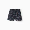 Corduroy Floral Shorts for Girls, Dark Blue
