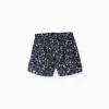 Corduroy Floral Shorts for Girls, Dark Blue
