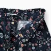 Corduroy Floral Shorts for Girls, Dark Blue