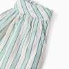 Striped Cotton Shorts for Girls 'B&S', Green/White/Orange