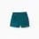 Interlock knit shorts with front pleats for girls, blue