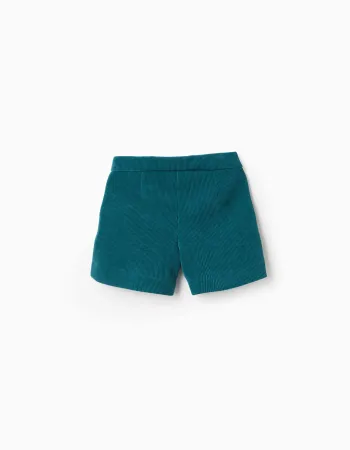 Velvety Shorts for Girls, Green