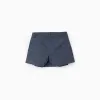 Vichy Pleated Skort for Girls, Dark Blue