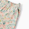 Twill Shorts with Colourful Floral Motif for Girls, Beige