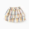 Checked Ruffled Cotton Skirt for Girls 'B&S', Multicolour
