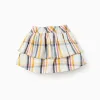 Checked Ruffled Cotton Skirt for Girls 'B&S', Multicolour