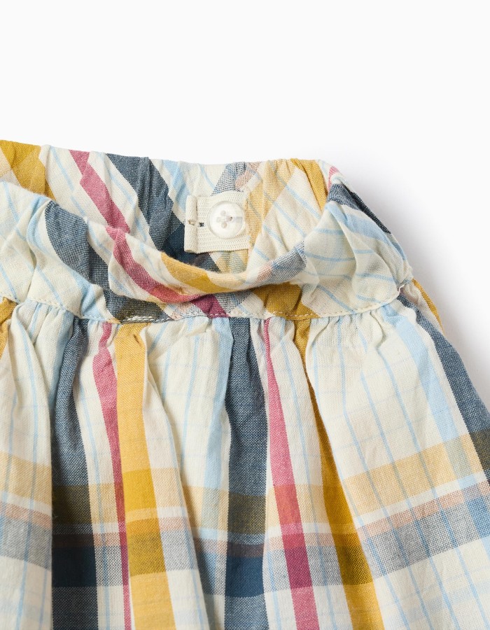 Checked Ruffled Cotton Skirt for Girls 'B&S', Multicolour