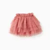 Tulle skirt with velvet dots for girls, pink