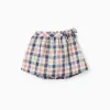Checked Cotton Skort for Girls 'B&S', Beige/Blue/Red
